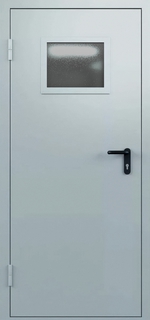 Одностворчатая пожаростойкая дверь со стеклопакетом