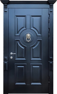 Входная термодверь с капителями, кнокером и багетом (МДФ RAL)